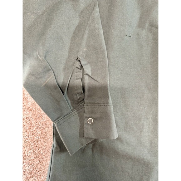 Engineered Work Garments Mens Work Long Sleeve Shirt Green Vintage Size Large - Picture 2 of 8